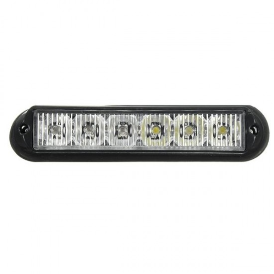 12V Red &White 6LED Emergency Warning Strobe Flashing Light Bar For Car SUV 12V Red &White 6LED Emergency Warning Strobe Flashing Light Bar For Car SUV
