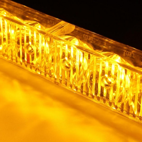 144W 6000K Car Strobe Beacon Lamp LED Emergency Warning Light Bar Amber