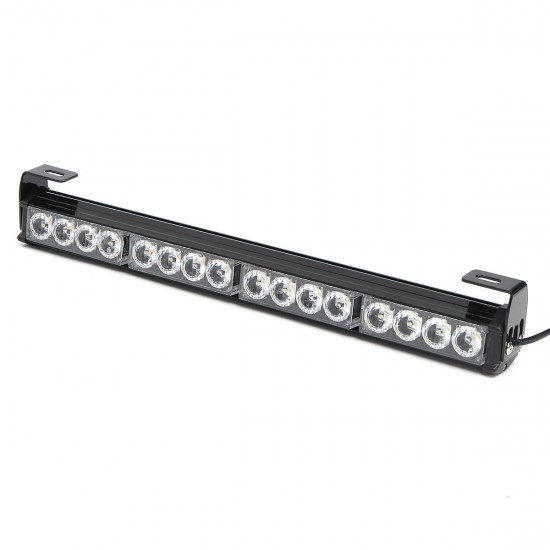 18Inch 16LED Emergency Traffic Advisor Flash Strobe Light Bar Warning Lamp White+Amber Color with Switch 18Inch 16LED Emergency Traffic Advisor Flash Strobe Light Bar Warning Lamp White+Amber Color with Switch