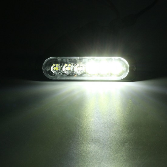 18W 6 LED Car Strobe Lights Bar 12V-24V Emergency Warning Flashing Lamp Amber/White/Amber+White