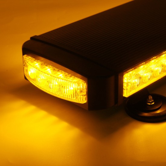 22Inch 40LED Car Roof Top Warning Strobe Light Bar 7 Flashing PatternS Beacon Magnetic Amber Lamp