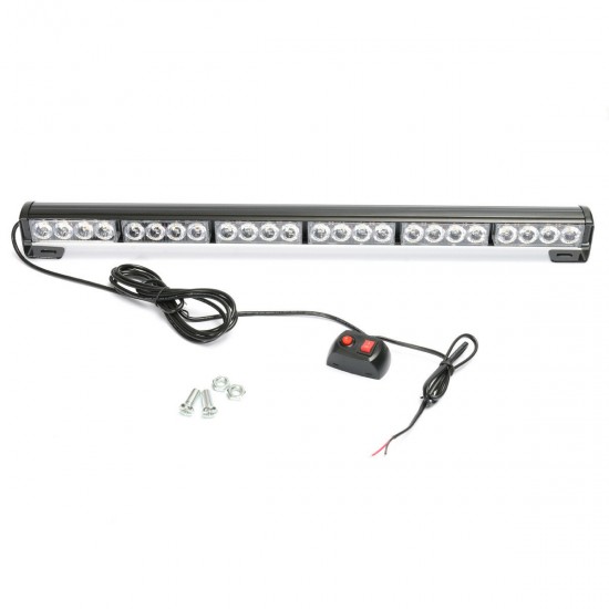 27 Inch 24W LED Emergency Flashing Light Bar Traffic Flash Strobe Lamp Yellow+White with Switch for 12V Car Truck 27 Inch 24W LED Emergency Flashing Light Bar Traffic Flash Strobe Lamp Yellow+White with Switch for 12V Car Truck
