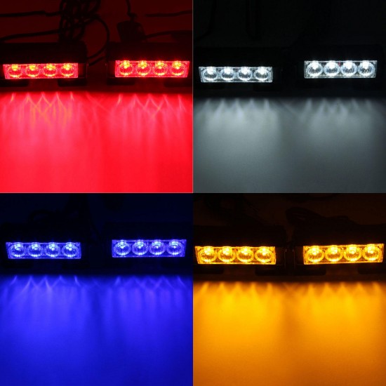 2PCS 12V LED Strobe Flash Lights Front Grille Warning Lamp Waterproof with 7 Flashing Modes Switch for Truck Lorry Trailer 2PCS 12V LED Strobe Flash Lights Front Grille Warning Lamp Waterproof with 7 Flashing Modes Switch for Truck Lorry Trailer