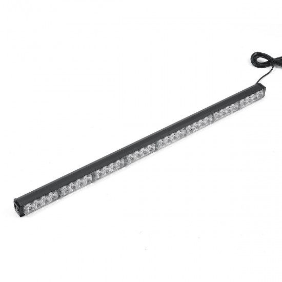 35 Inch 32 LED Car Traffic Advisor Emergency Hazard Warning Signal Strobe Light Bar Amber White Lamp