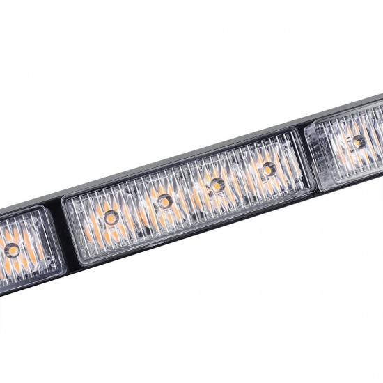 35 Inch 32 LED Car Traffic Advisor Emergency Hazard Warning Signal Strobe Light Bar Amber White Lamp