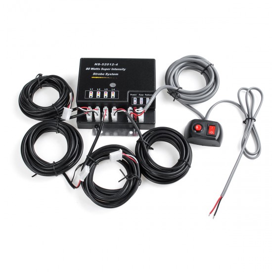 4 LED Bulbs Hide Away Emergency Hazard Warning Flash Strobe Light Kit 80W 12V Universal 4 LED Bulbs Hide Away Emergency Hazard Warning Flash Strobe Light Kit 80W 12V Universal