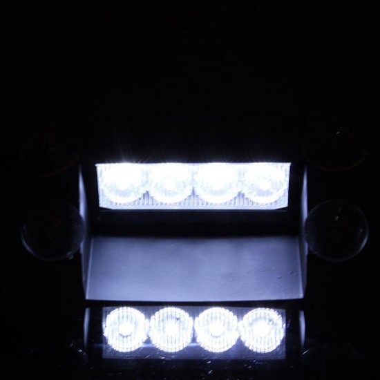 4 LED Emergency Car Wind Shield Sucker Warning Strobe Flashlight