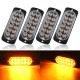 4PCS 36W 12 LED Ultra-thin Car Emergency Flashing Lights Flash Warning Strobe Lamp 12/24V Amber