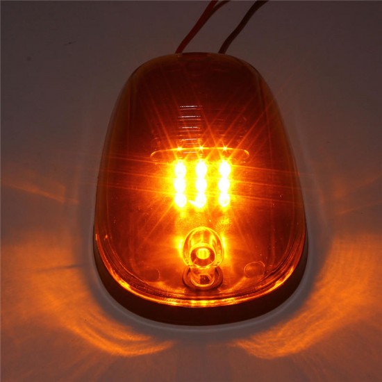 5pcs Oval LED Cab Roof Lights Runing Marker Yellow Lens For Truck
