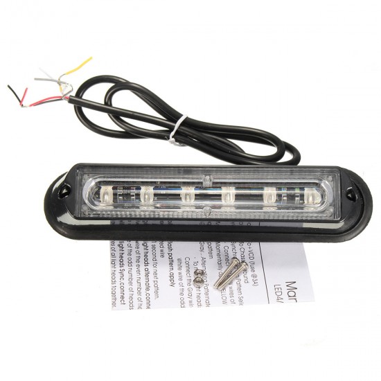 6 LED Car Trailer Boat Emergency Light Bar Hazard Flashing Strobe Warning Lamp 6 LED Car Trailer Boat Emergency Light Bar Hazard Flashing Strobe Warning Lamp