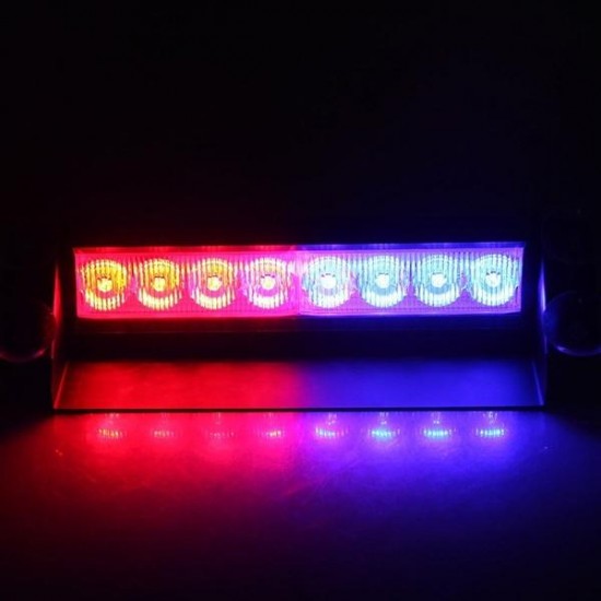 Car LED RGB 16 Color Solar Remote Control Warning Emergency Strobe Light Anti-tailing 12V 8W