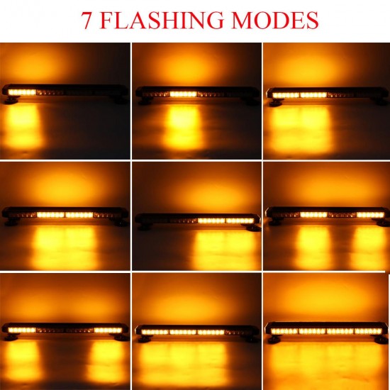 12V 54 LED 26.6inch Strobe Flashing Lights Bar Warning Emergency Lamp Magnetic