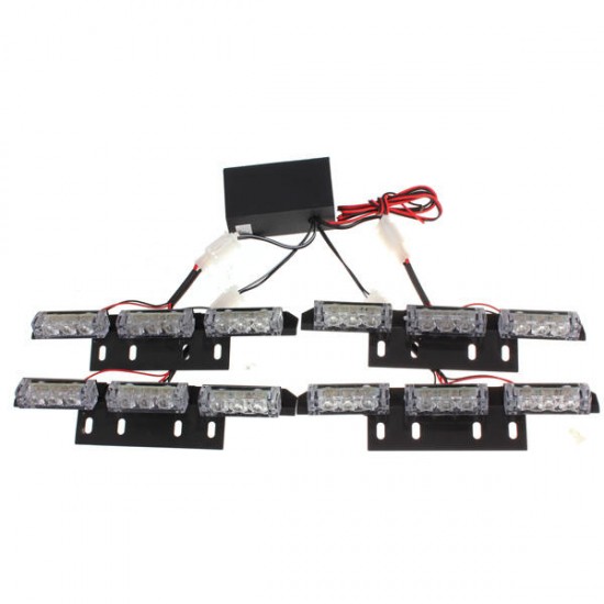 LED Car Grille Strobe Light Mini Police Emergency Warning Signal Flash Lamp 18W 12V Amber 4PCS LED Car Grille Strobe Light Mini Police Emergency Warning Signal Flash Lamp 18W 12V Amber 4PCS