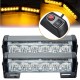 Pair 6 LED Amber Car Flashing Emergency Warning Light Strobe Lamp Switch Harness