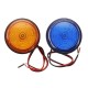 Round 20 LED Strobe Lights Emergency Warning Flashing Beacon Lamp Blue/Yellow DC 10-110V for Truck Tractor Agricultural Vehicle