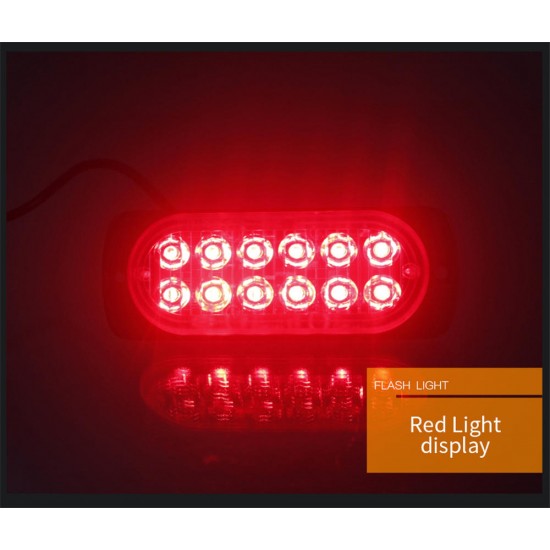 Ultra-thin 12LED Side Strobe Lights 36W Flash Lamp Aluminum Housing 7 Colors 12-24V for Pickup Truck Motorcycle