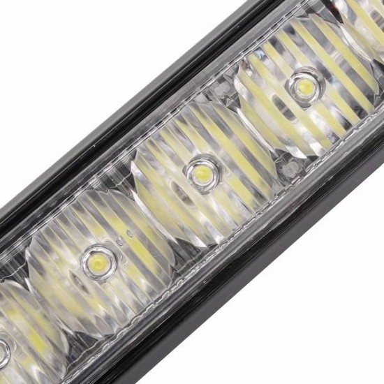 Universal 12V 108W 6000K LED Strobe Warning Light Flashing Work Light Bar White Amber