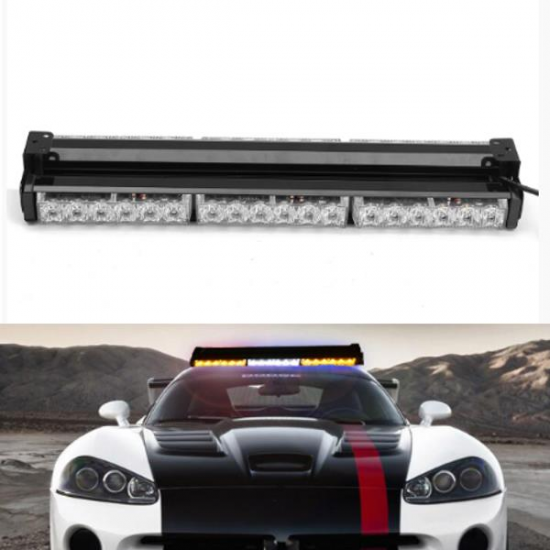 Universal 12V 108W 6000K LED Strobe Warning Light Flashing Work Light Bar White Amber