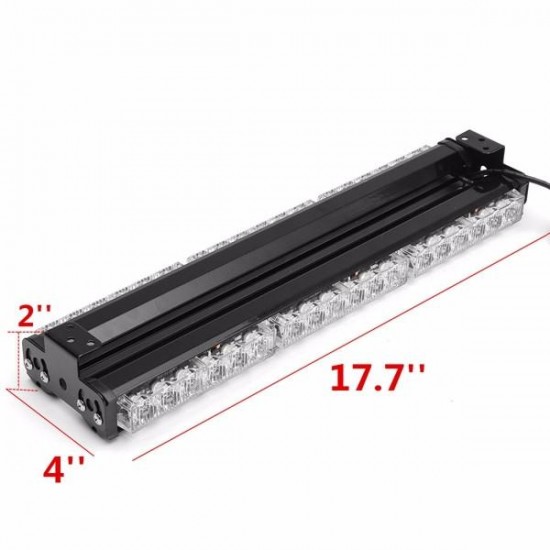 Universal 12V 108W 6000K LED Strobe Warning Light Flashing Work Light Bar White Amber