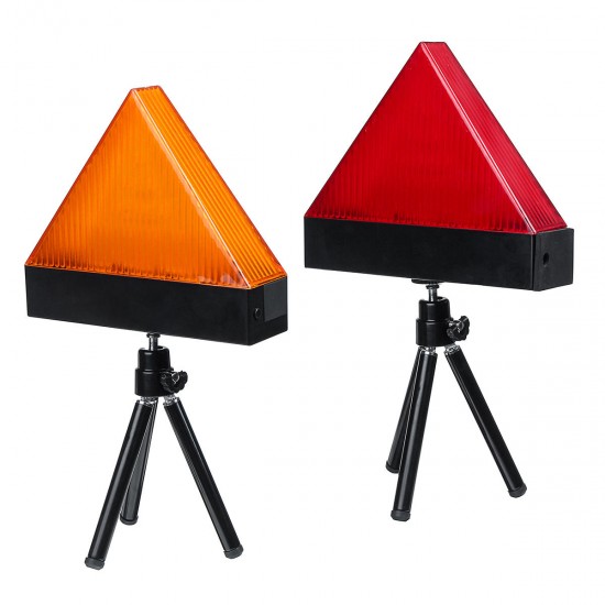 Universal Rechargeable LED Car Triangle Warning Strobe Lights Red/Yellow with Tripod Emergency Security Flash