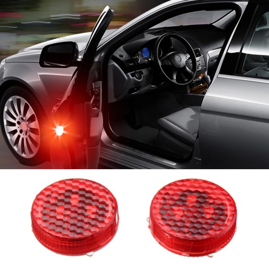 Universal Wireless LED Car Door Opening Warning Light Safety Flash Signal Lamp Anti-collision Red 2PCS Universal Wireless LED Car Door Opening Warning Light Safety Flash Signal Lamp Anti-collision Red 2PCS
