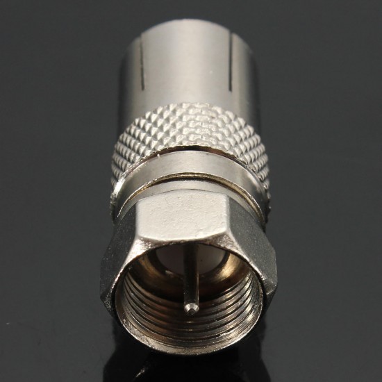 Aerial Female Socket Adaptor To F Type Screw Male Plug TV RF Coaxial Connector Converter