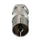 F Male Plug To TV Aerial Female Socket Adaptor RF Coaxial Converter F Male Plug To TV Aerial Female Socket Adaptor RF Coaxial Converter
