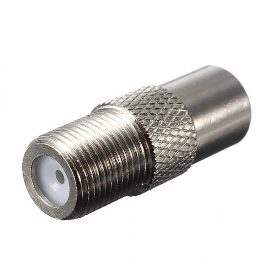 Silver F Type Female Screw Plug To TV Aerial RF Male Connector Adapter