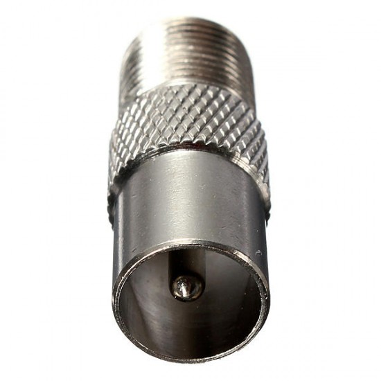 Silver F Type Female Screw Plug To TV Aerial RF Male Connector Adapter