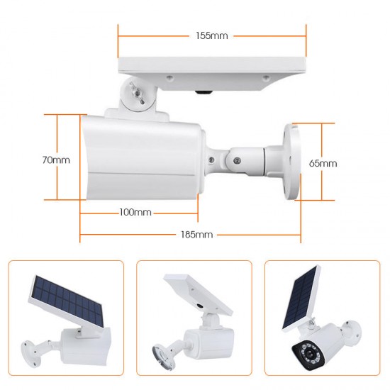 1000LM 5W 8 LED Solar Power LED Light Dummy Security Camera Wall Lamp Motion Sensor IP66