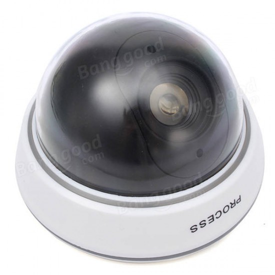 1500B Dummy Simulation Dome Camera Surveillance CCTV Security w/ Flashing Red LED Light