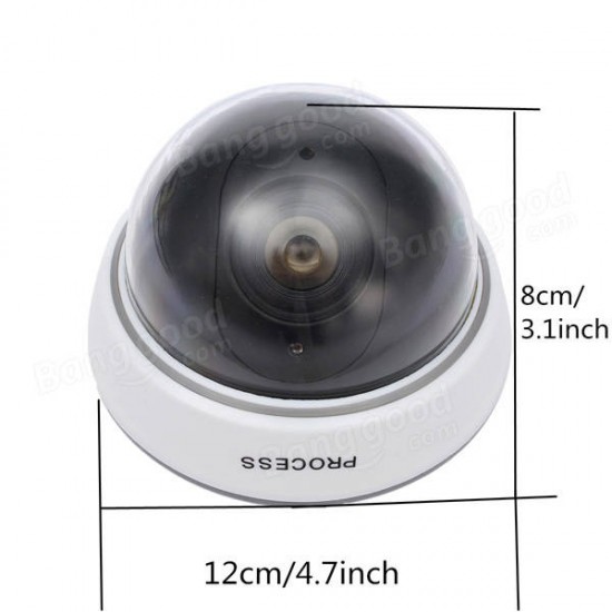 1500B Dummy Simulation Dome Camera Surveillance CCTV Security w/ Flashing Red LED Light