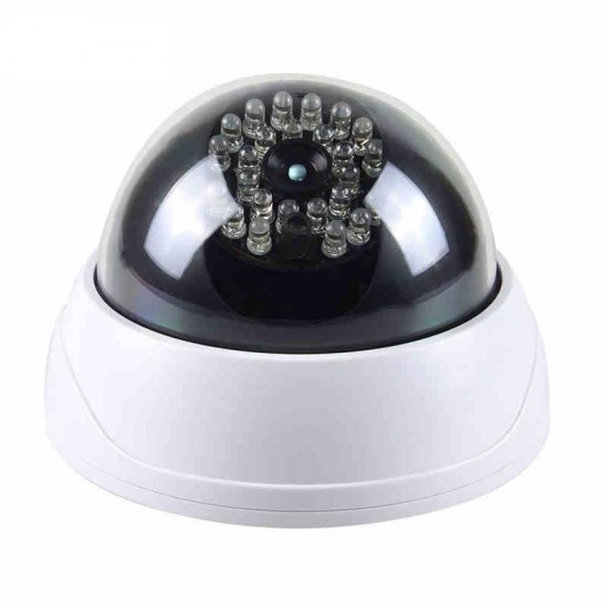 C-63 Dummy Dome CCTV Camera Anti Theft Security Store Shop Indoor Outdooors Fake Red Led White