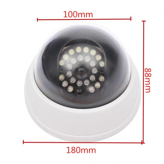 C-63 Security Dummy Fake Surveillance CCTV Dome IR Camera with Flashing Red LED Light