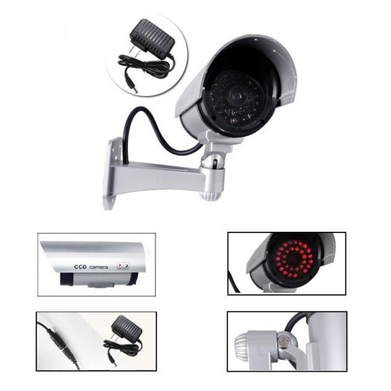 CA-11-05 2-in-1 Power Supply 30pcs IR LED Light Outdoor Fake CCTV Dummy Simulational Camera