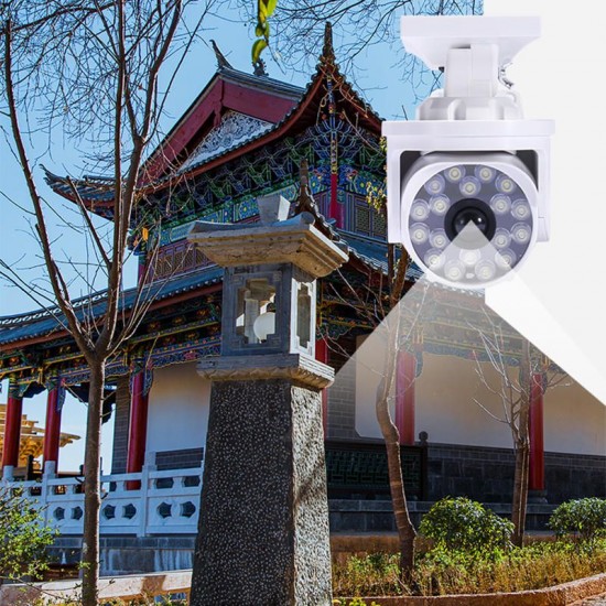 Solar Powered LED Wall Light Simulation Dummy Camera Toy PIR Motion Sensor Waterproof Outdoor Lamp