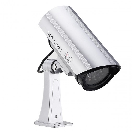Solar Powered Simulation Camera Security CCTV Dome Camera Outdoor with 30 LED Night Light