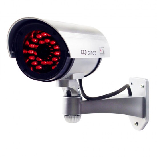 Solar Powered Simulation Camera Security CCTV Dome Camera Outdoor with 30 LED Night Light