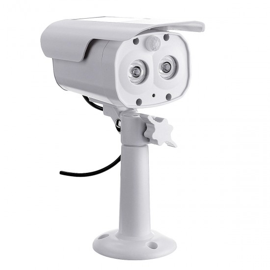 Solar Powered Simulation PIR Sensor Camera Detector CCTV Camera Dummy LED Light