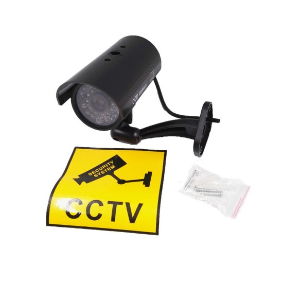 Waterproof Dummy CCTV CCD Camera with Flashing LED Light Outdoor Fake Simulation Camera