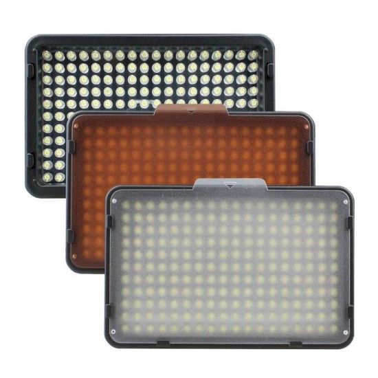 LE-198A 13W 3200K 5500K Dimmable LED On-Camera Video Light for DSLR Camera with Soft and Orange Filter LE-198A 13W 3200K 5500K Dimmable LED On-Camera Video Light for DSLR Camera with Soft and Orange Filter