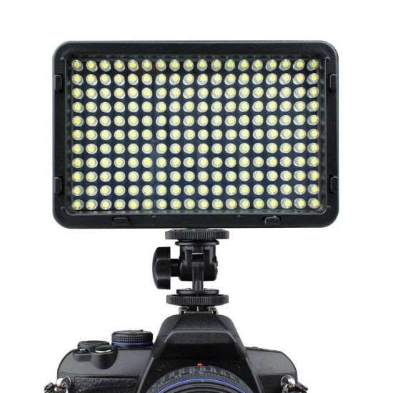 LE-198A 13W 3200K 5500K Dimmable LED On-Camera Video Light for DSLR Camera with Soft and Orange Filter