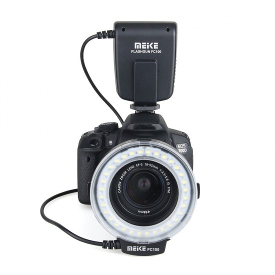 FC-100 Manual LED Macro Ring Flash Video Light for Canon for Nikon Digital DSLR Camera