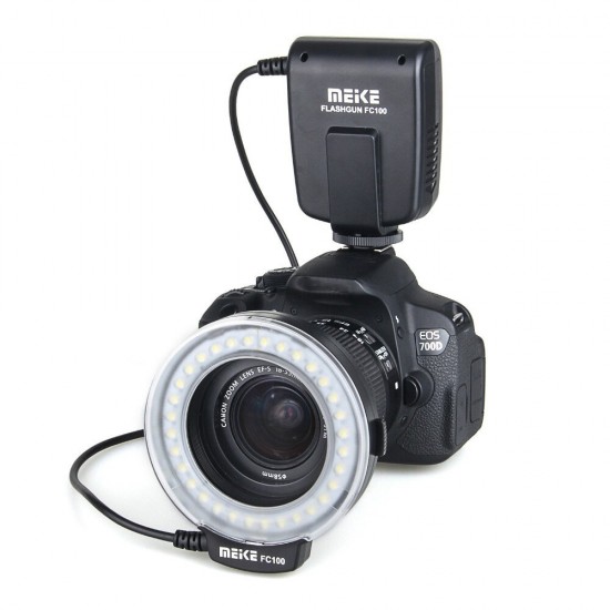 FC-100 Manual LED Macro Ring Flash Video Light for Canon for Nikon Digital DSLR Camera