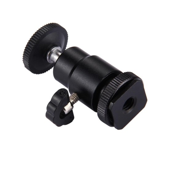 PU211 Cold Shoe Tripod Head Mount Adapter Tripod Screw Head with Lock for DSLR Camera