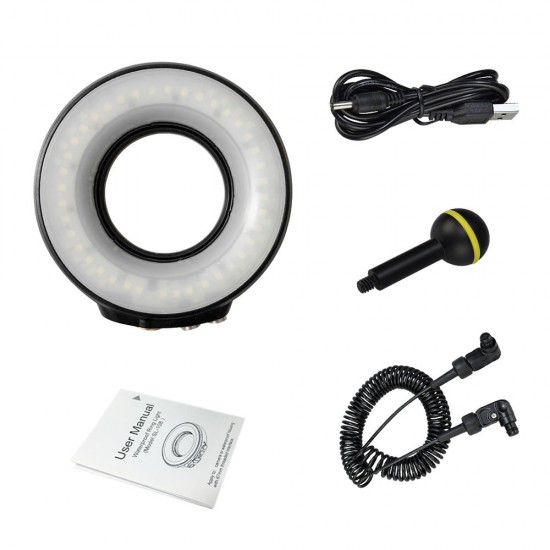 SL-108 67mm 40M Underwater Waterproof Diving 7500K Video Ring Flash Light