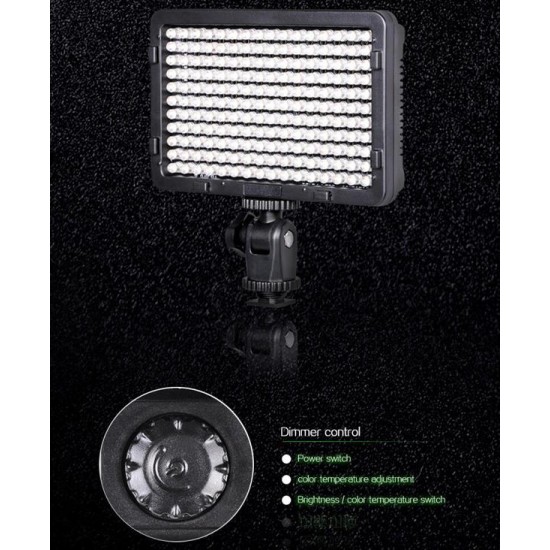 PT-176S LED Camera Video Light Bi-color Temperature Adjustable Photography for DSLR Camera