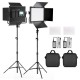 L4500K Bi-color 2 Set LED Video Light Kit Professional Camera Light Dimmable Fill Light Video with Tripod and Bag