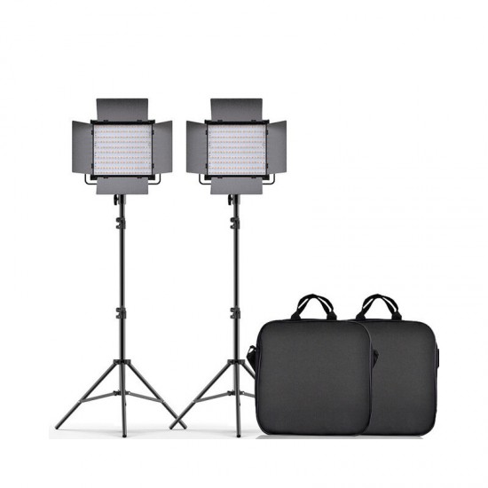 L4500K Bi-color 2 Set LED Video Light Kit Professional Camera Light Dimmable Fill Light Video with Tripod and Bag L4500K Bi-color 2 Set LED Video Light Kit Professional Camera Light Dimmable Fill Light Video with Tripod and Bag