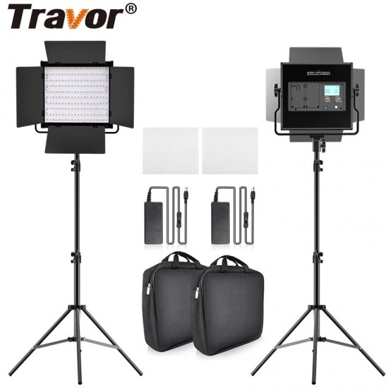 L4500K Bi-color 2 Set LED Video Light Kit Professional Camera Light Dimmable Fill Light Video with Tripod and Bag L4500K Bi-color 2 Set LED Video Light Kit Professional Camera Light Dimmable Fill Light Video with Tripod and Bag